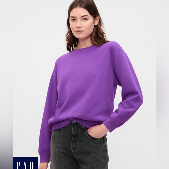 Women’s GAP Vintage Wash Sweatshirt Purple Pullover Fall Tops - Picture 1 of 5